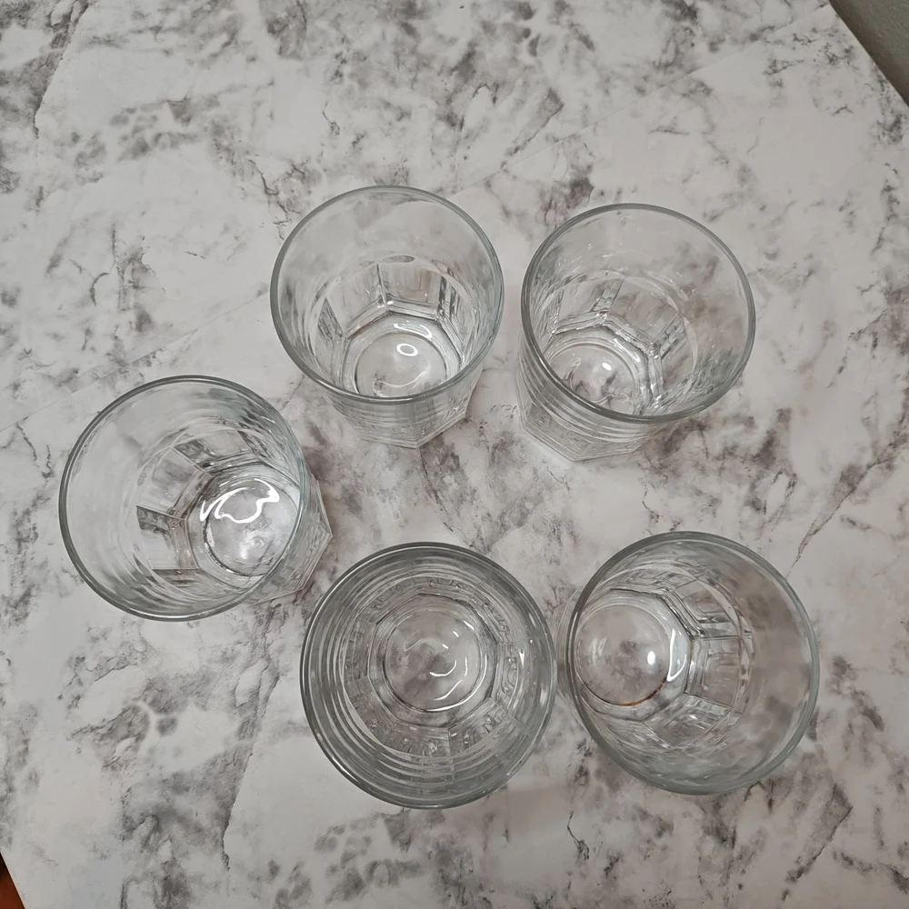 Elegant Clear Glass Tumbler Set Of 5